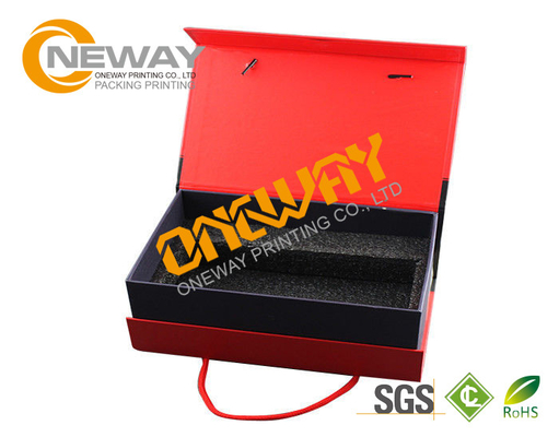 Black And Red Custom Printed Gift Boxes With Magnetic Closing
