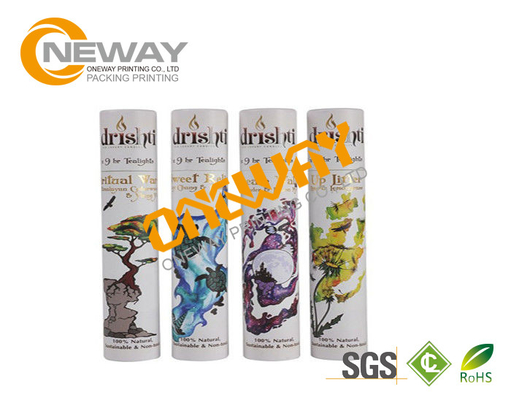 Exquisite Candle Paper Tube Custom Printed Gift Boxes Cylinder , Round