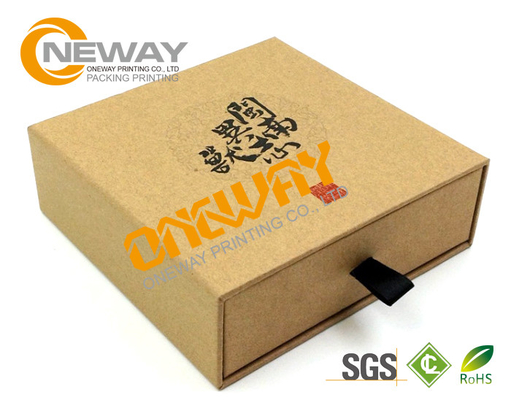Matt Black Drawer Sliding Paper Box Packaging , Cardboard Drawer Storage Box