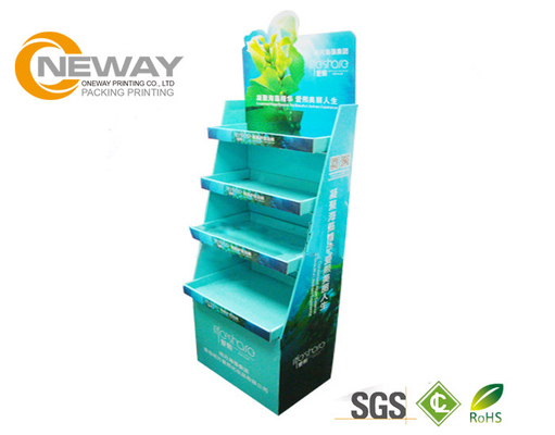 Folding Cardboard Floor Display Stands / Cosmetic Packaging Display stands