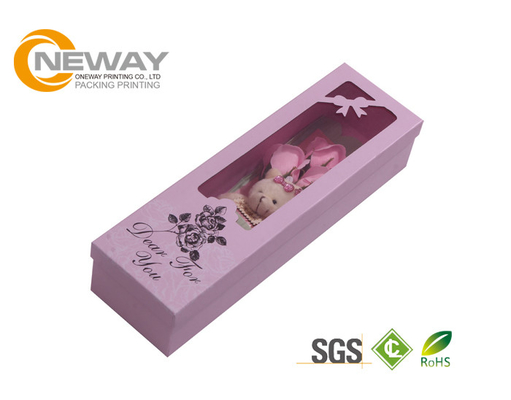 Off - White Splendid Retail Gift Flower Paper Box With Clear Window