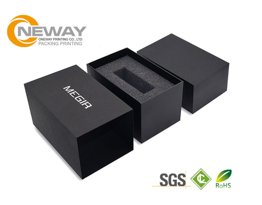 Custom Printed Electronics Packaging Boxes , Black Packaging Cardboard Boxes