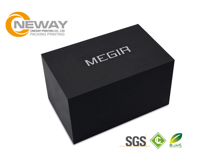 Custom Printed Electronics Packaging Boxes , Black Packaging Cardboard Boxes
